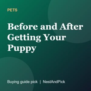 Before and After Getting Your Puppy (NestAndPick product card)