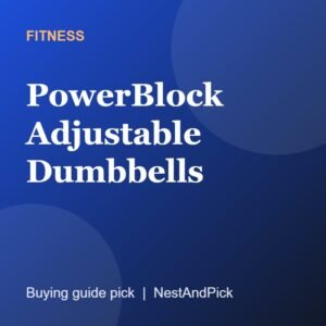 PowerBlock Adjustable Dumbbells (NestAndPick product card)