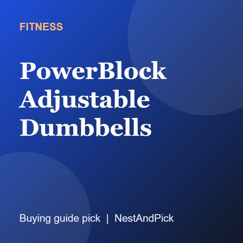 PowerBlock Adjustable Dumbbells (NestAndPick product card)